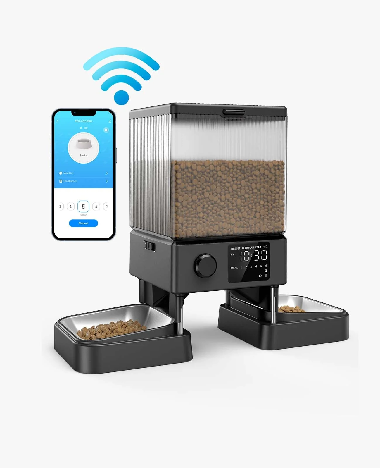 Oneisall 5L Automatic Cat Feeder with APP Control & 7L Pet Water Fountain Set - Image 3