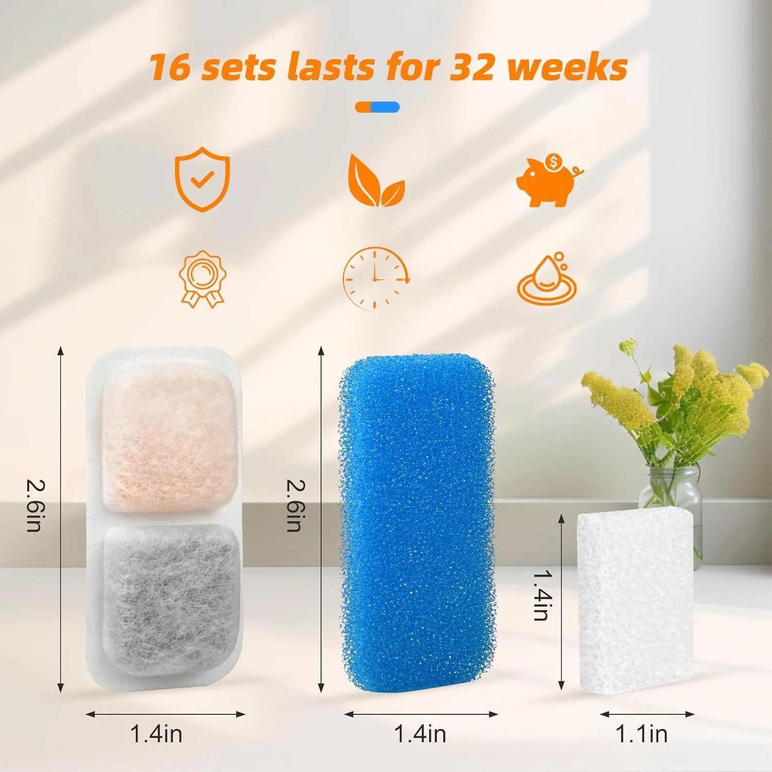 Oneisall 2L Cat Water Fountain Carbon Filters Replacement - Image 12