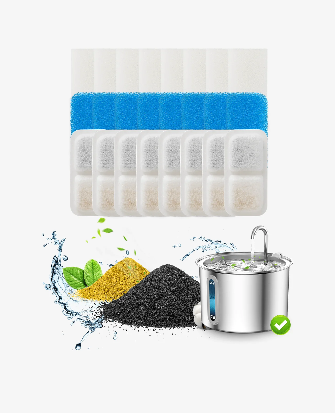 Oneisall 2L Cat Water Fountain Carbon Filters Replacement - Image 9