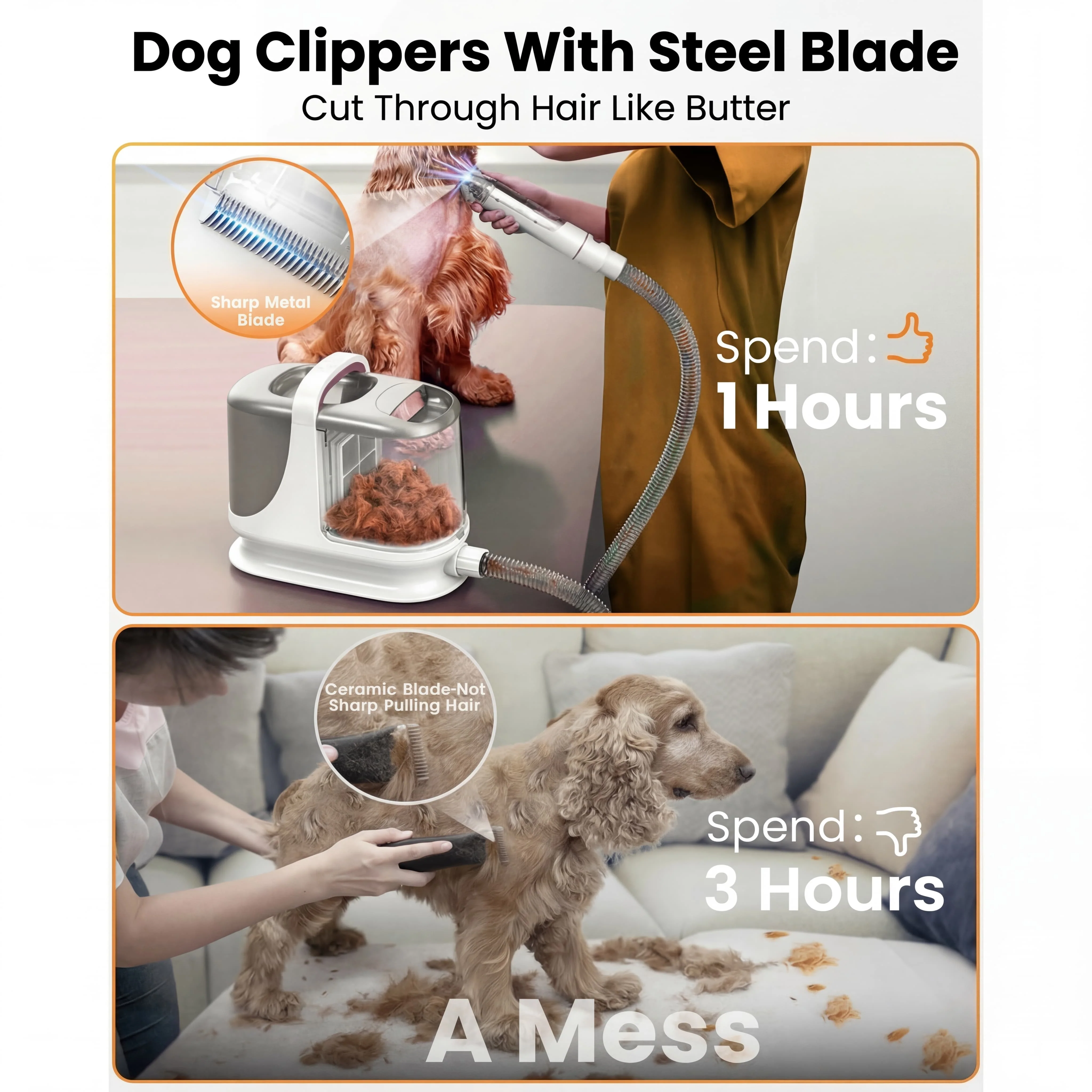 Oneisall BM3 13000Pa Super Strong Suction Dog Grooming Vacuum Kit - Image 11