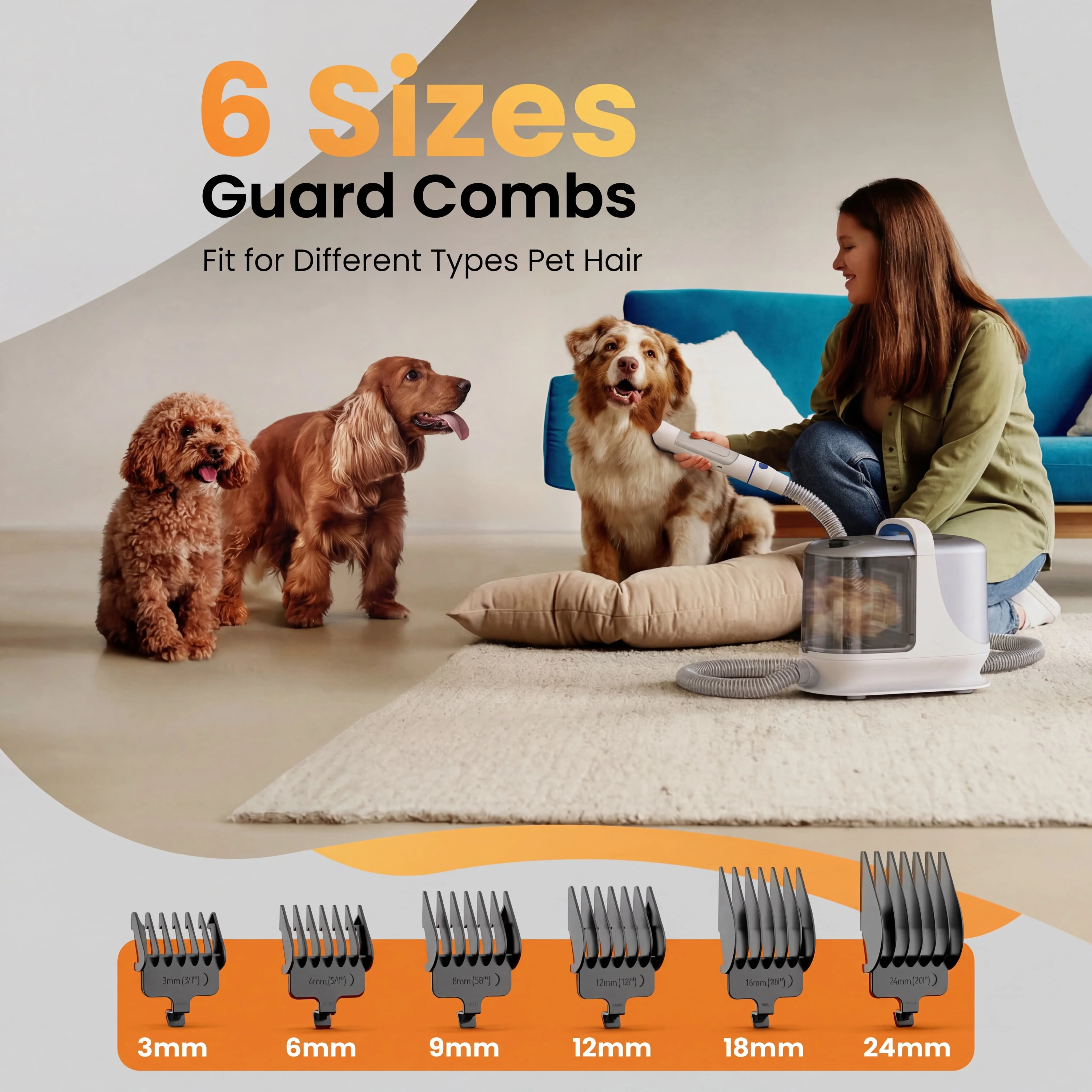 Oneisall BM3 13000Pa Super Strong Suction Dog Grooming Vacuum Kit - Image 6