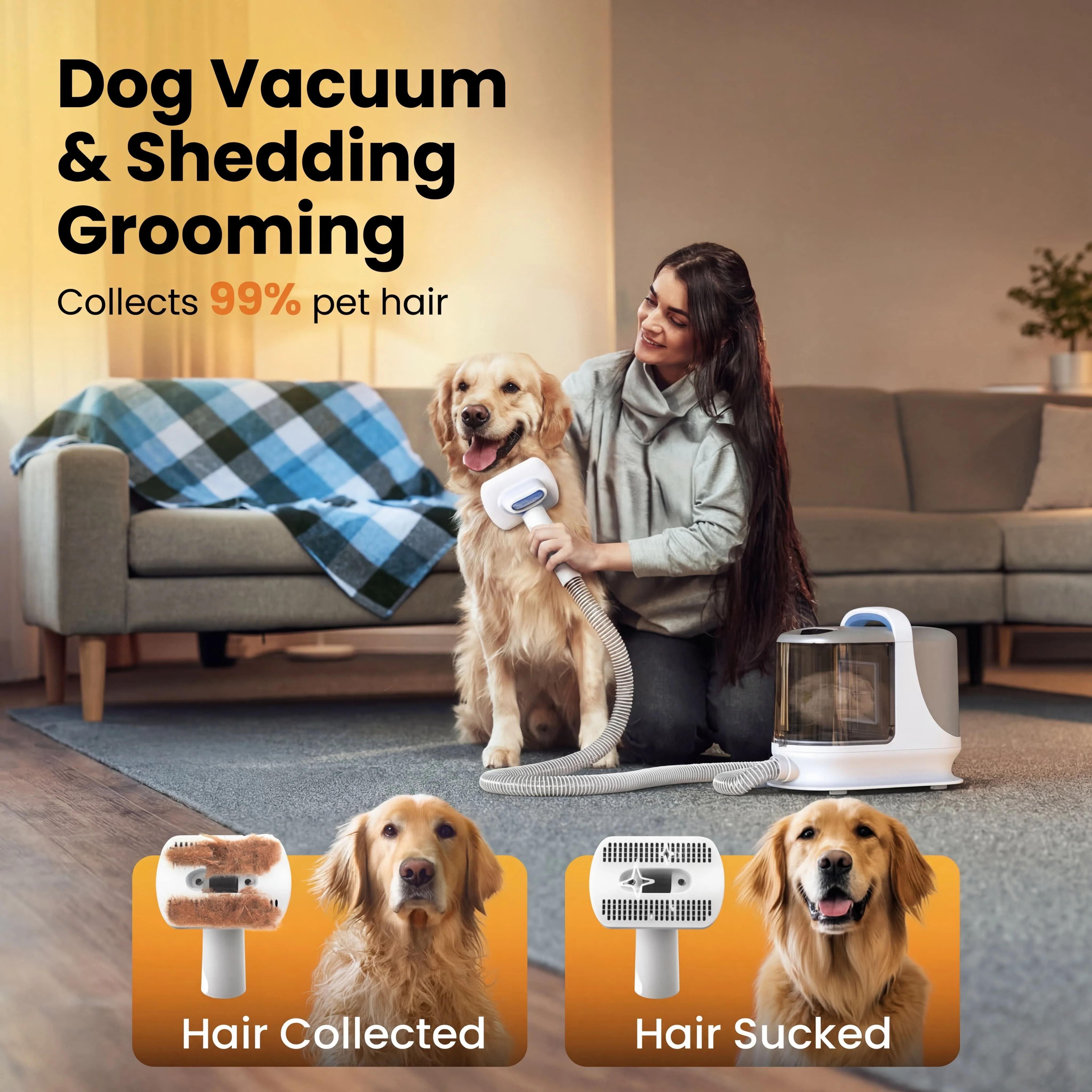 Oneisall BM3 13000Pa Super Strong Suction Dog Grooming Vacuum Kit - Image 8