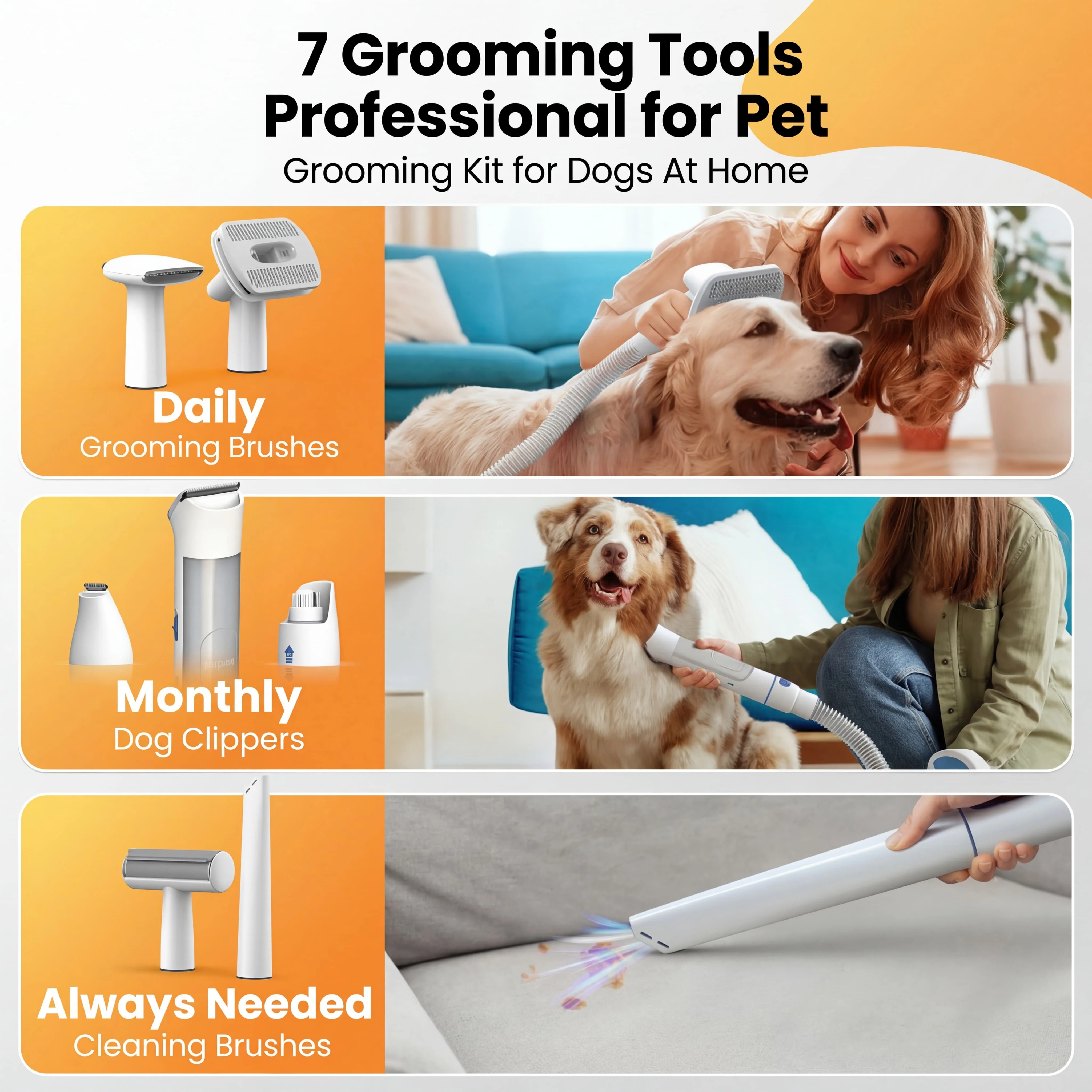 Oneisall BM3 13000Pa Super Strong Suction Dog Grooming Vacuum Kit - Image 9