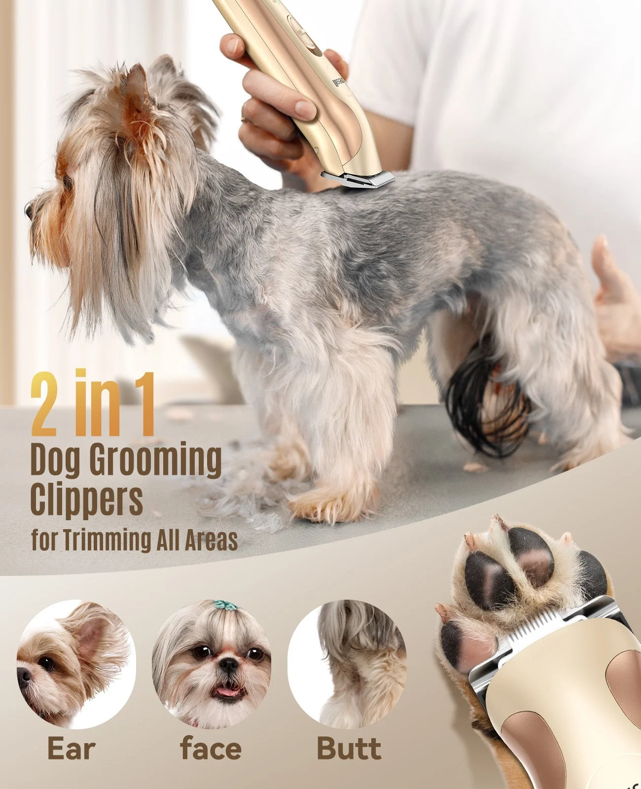 Oneisall DTJ-002 2 in 1 Dog Clippers with Narrow Blade - Image 3