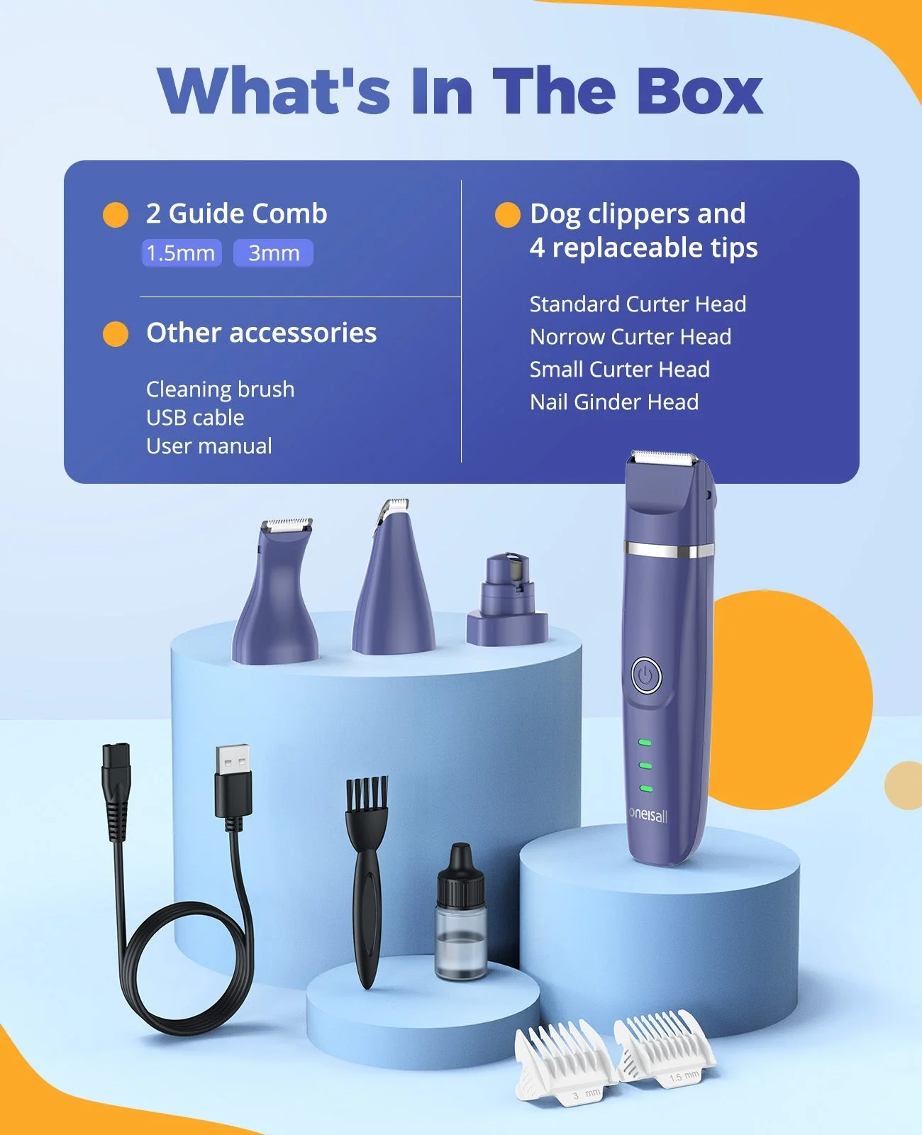 Oneisall N12 4 in 1 Dog Grooming Kit - Image 8