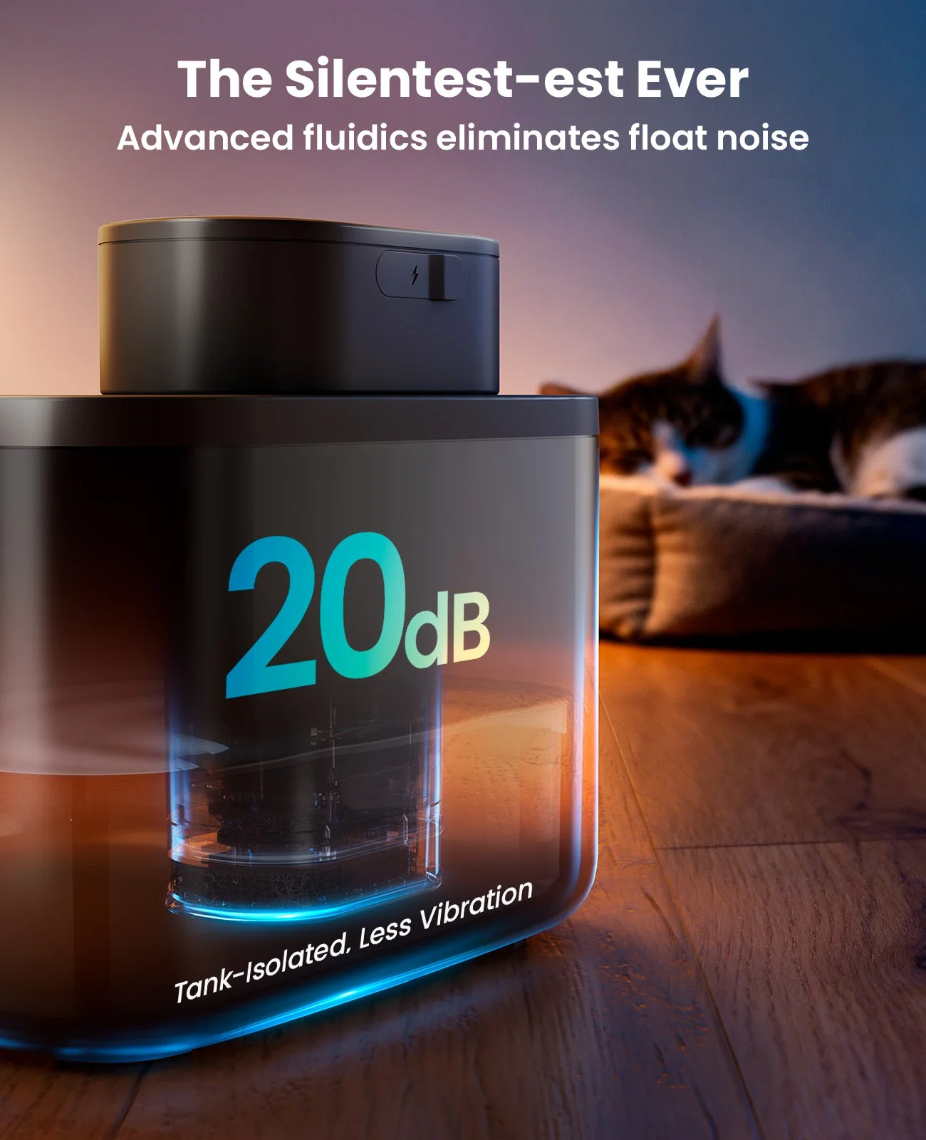 Oneisall 2.2L Cordless Cat Water Fountain PW13 - Image 5