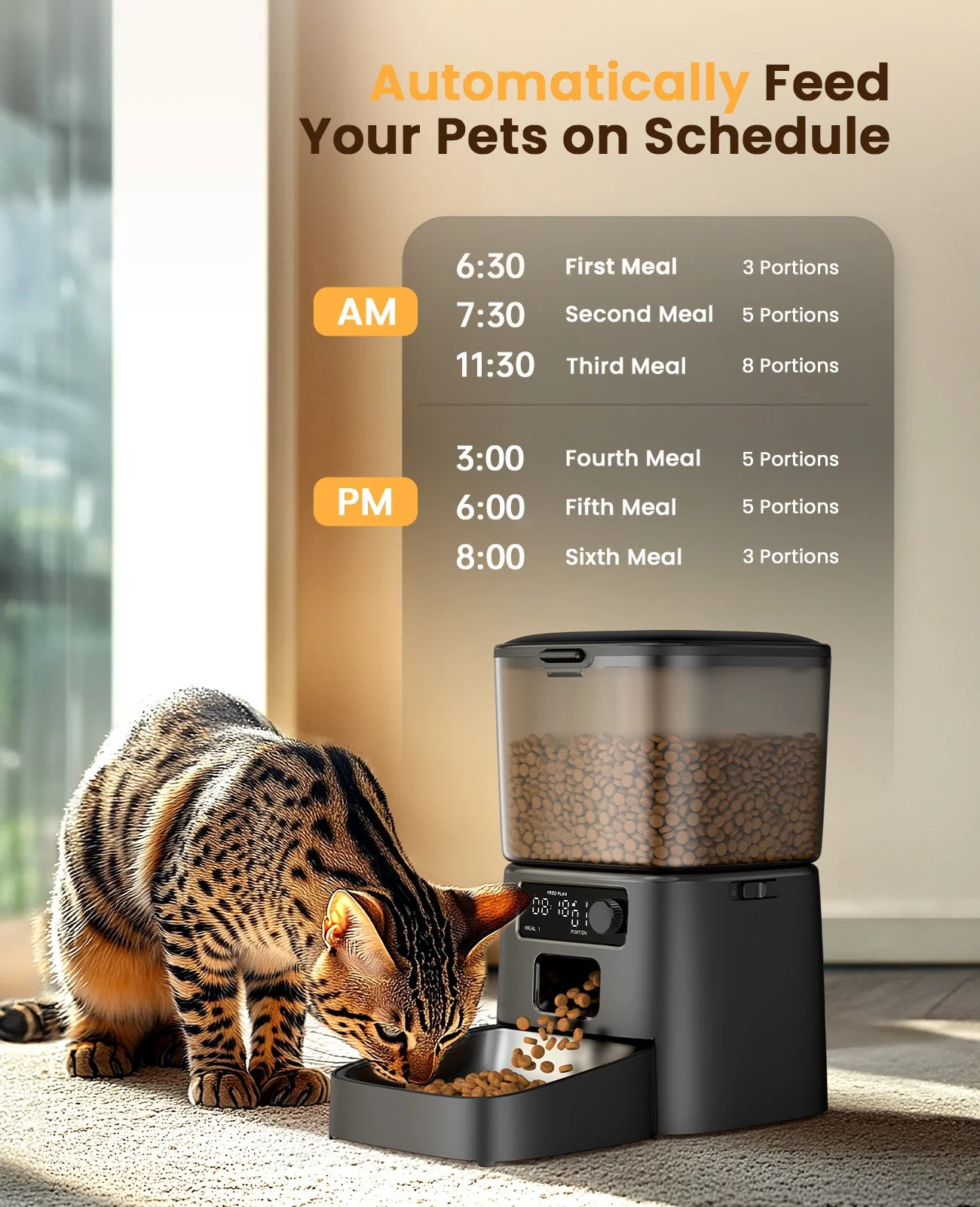 Oneisall 3.5L Automatic Cat Feeder with APP Control & 2.4G Wi-Fi - Image 24