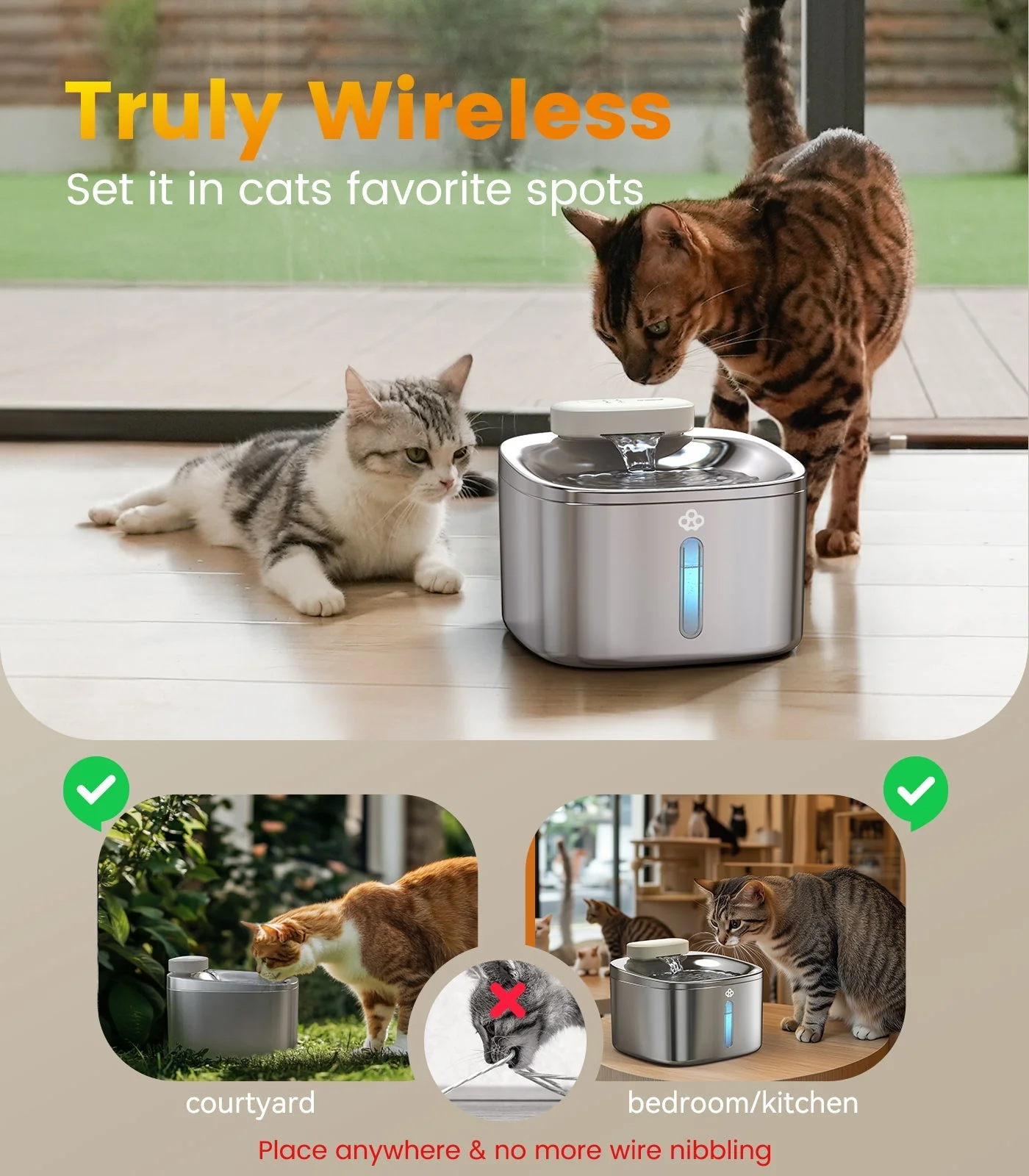 Oneisall 3.5L Automatic Cat Feeder with APP Control & 2.4G Wi-Fi - Image 15