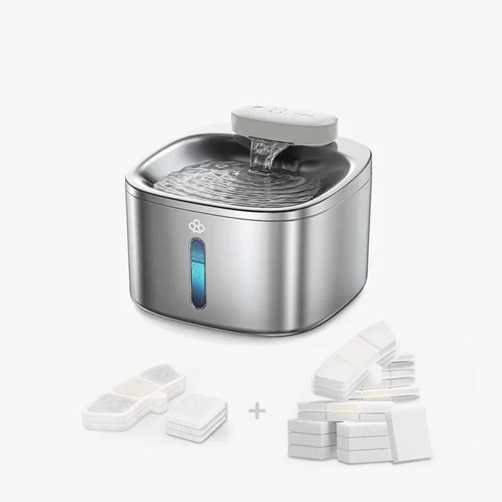 Oneisall 3.5L Cordless Stainless Steel Pet Water Fountain with 3PCS Filters - Image 23