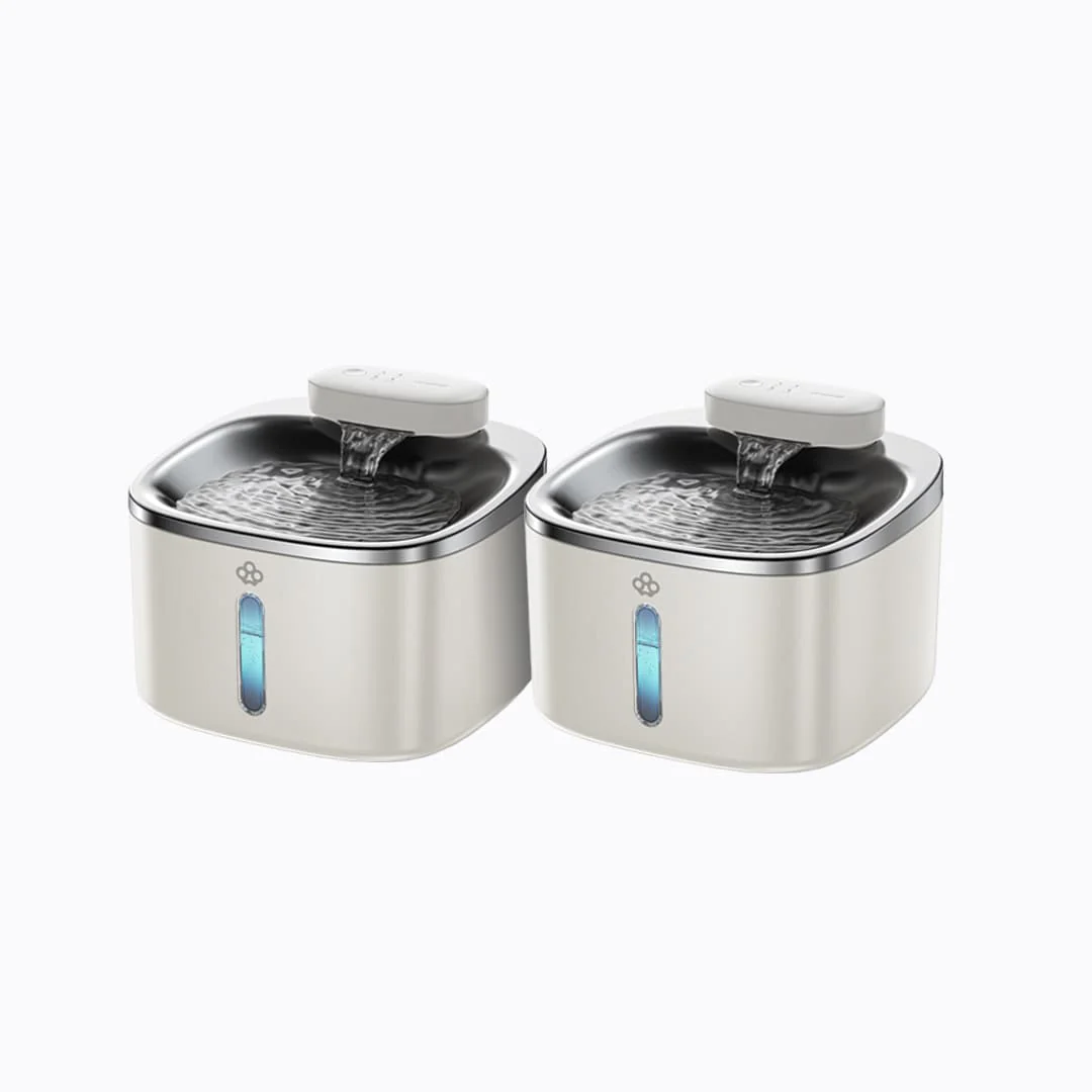 Oneisall 3.5L  Cordless White Stainless Steel Pet Water Fountain with 3PCS Filters - Image 22