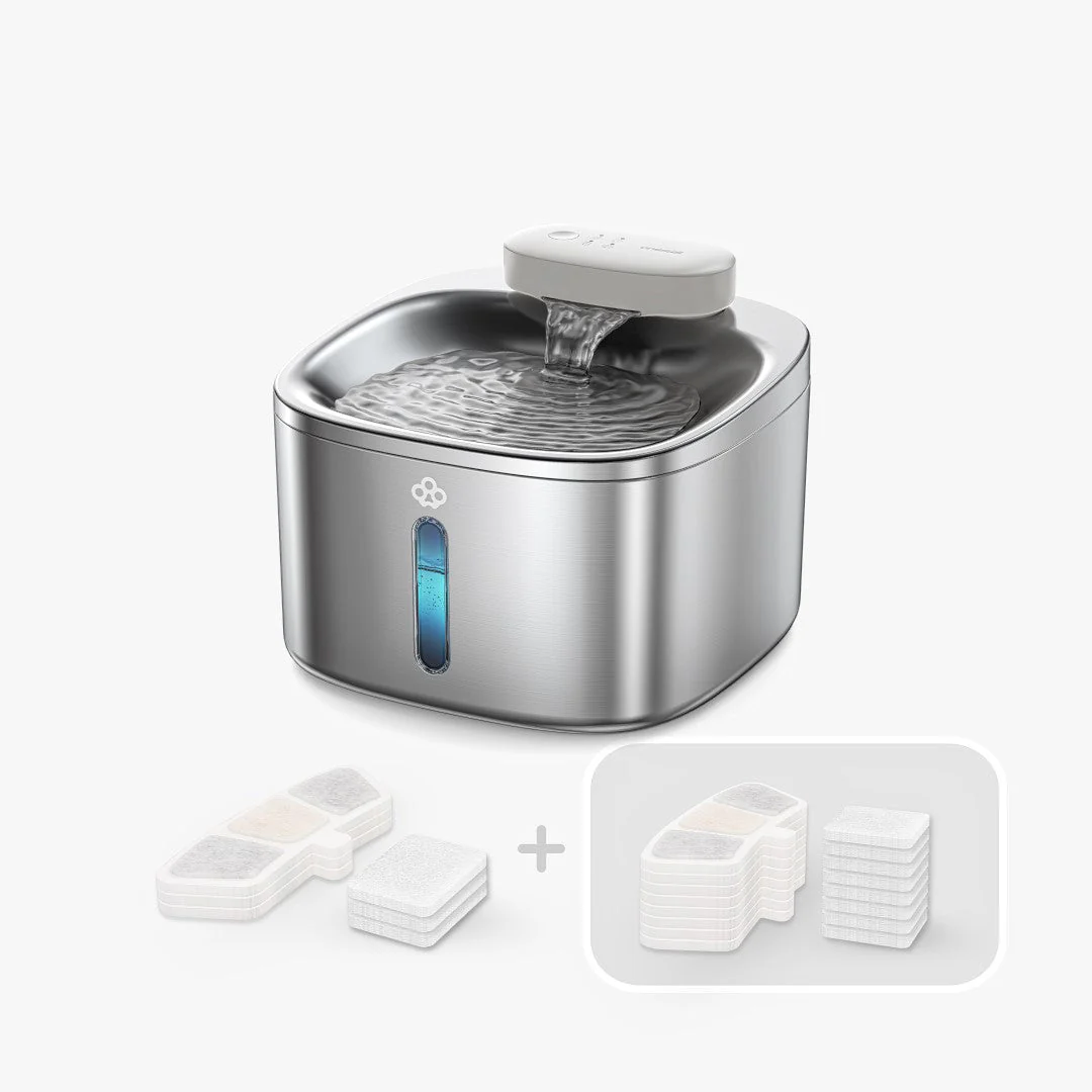 Oneisall 3.5L Cordless Stainless Steel Pet Water Fountain with 3PCS Filters - Image 22