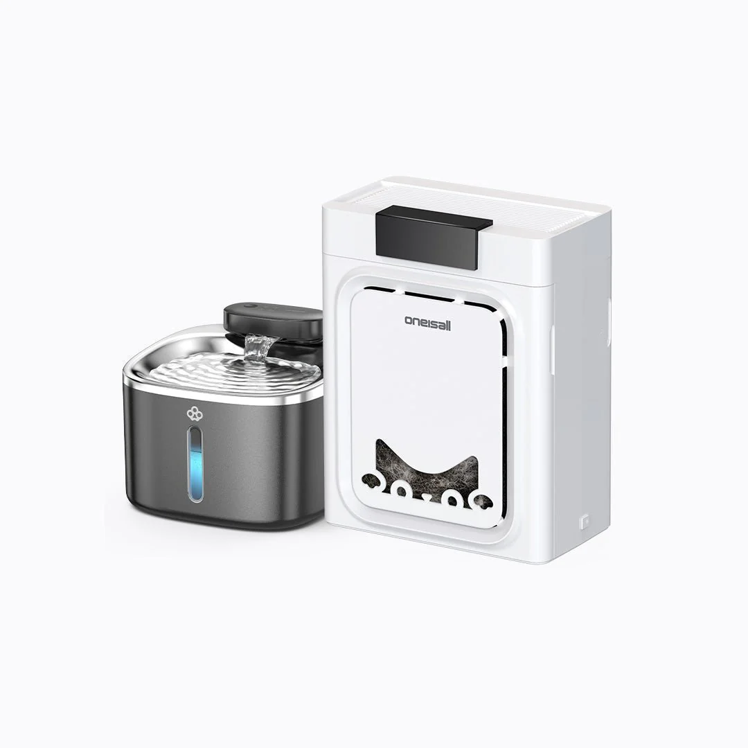 Oneisall 3.5L  Cordless White Stainless Steel Pet Water Fountain with 3PCS Filters - Image 25