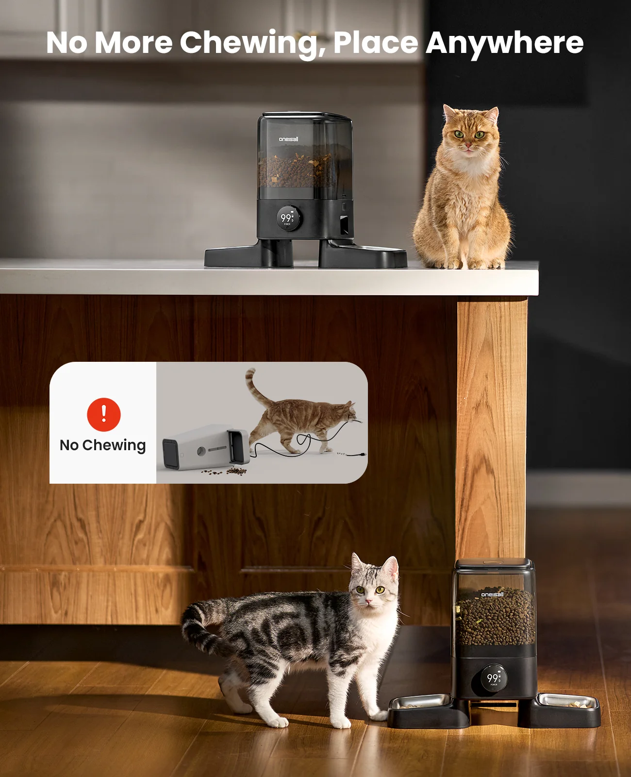 Oneisall H1-W 5L Automatic Cat Feeders with APP Control for Two Cats - Image 5
