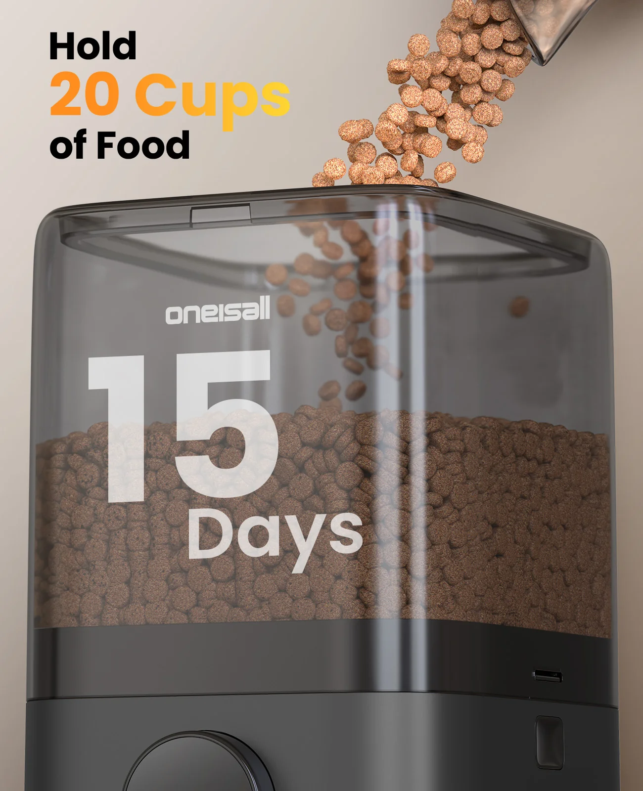 Oneisall H1-W 5L Automatic Cat Feeders with APP Control for Two Cats - Image 7