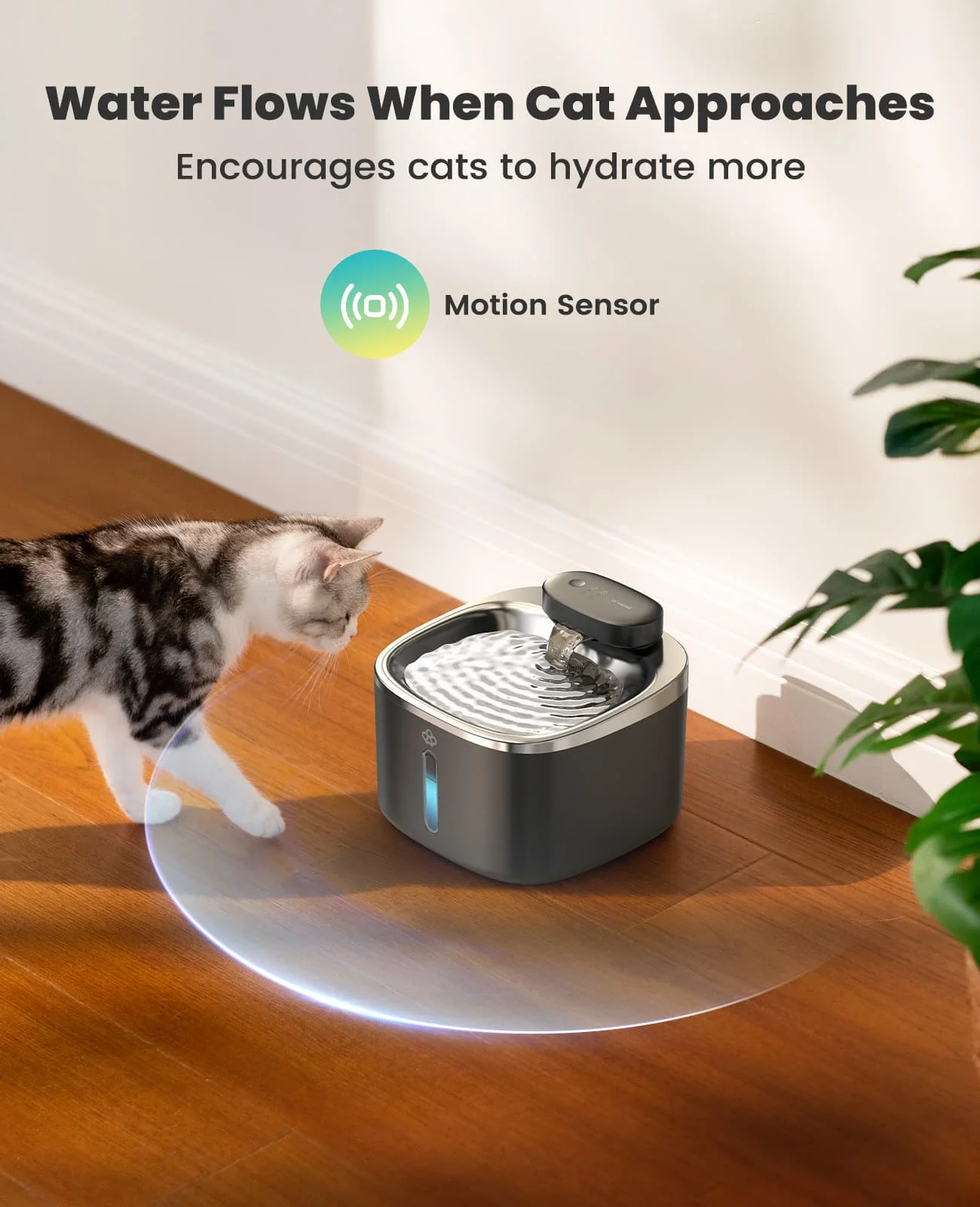 Oneisall 3.5L Cordless Stainless Steel Pet Water Fountain with 3PCS Filters - Image 17