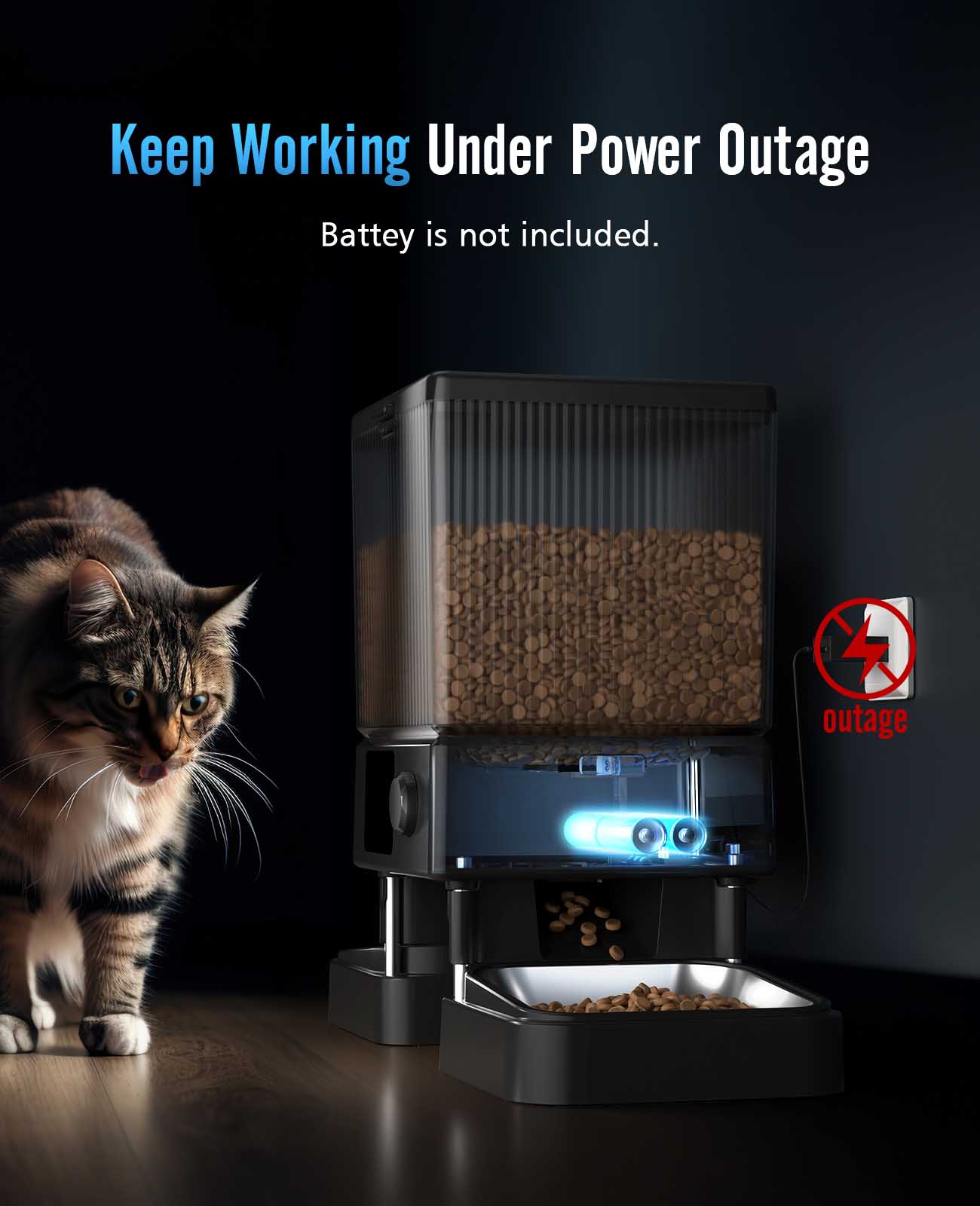 Oneisall 5L Automatic Cat Feeder with APP Control for Two Cats - Image 10