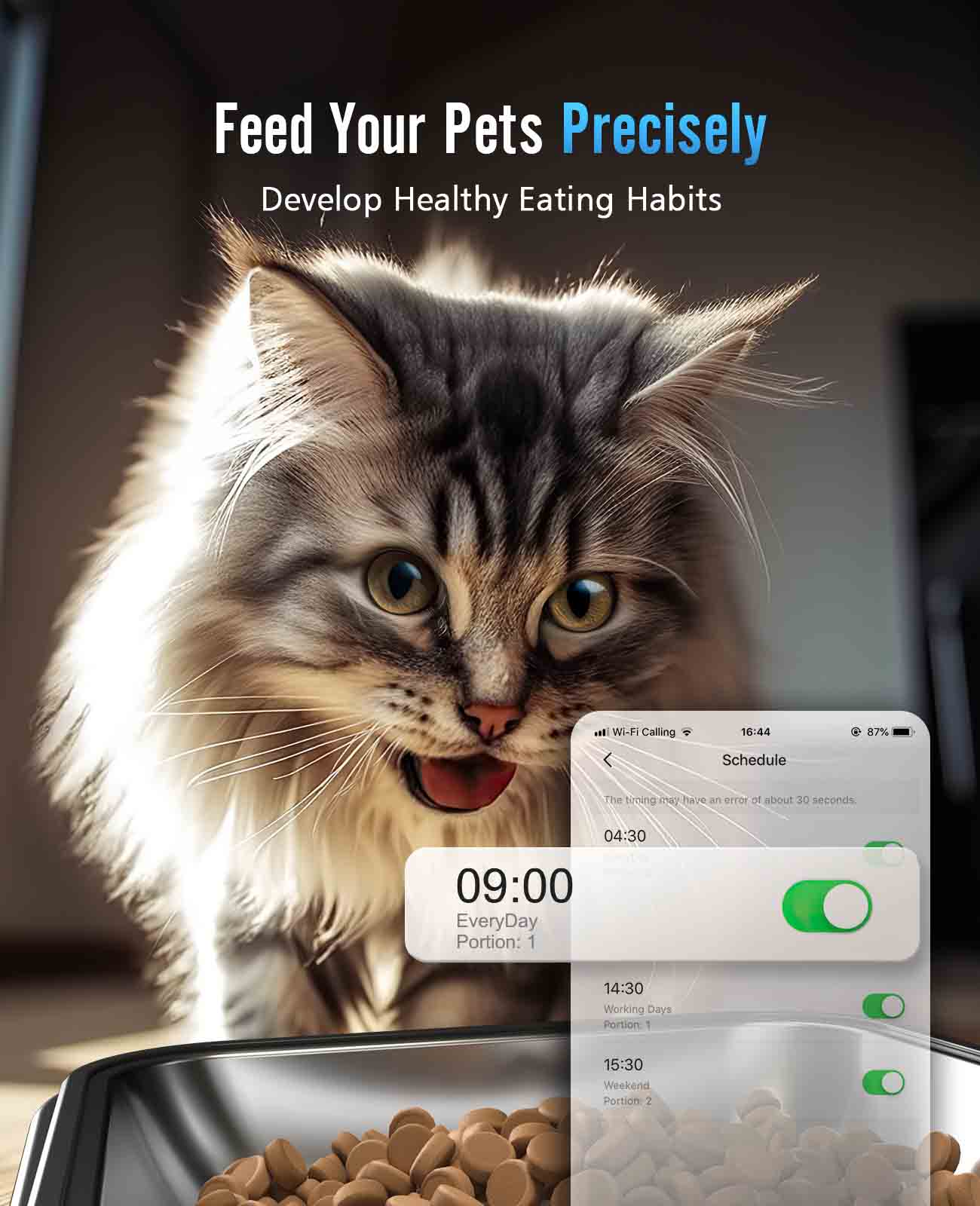 Oneisall 5L Automatic Cat Feeder with APP Control for Two Cats - Image 6