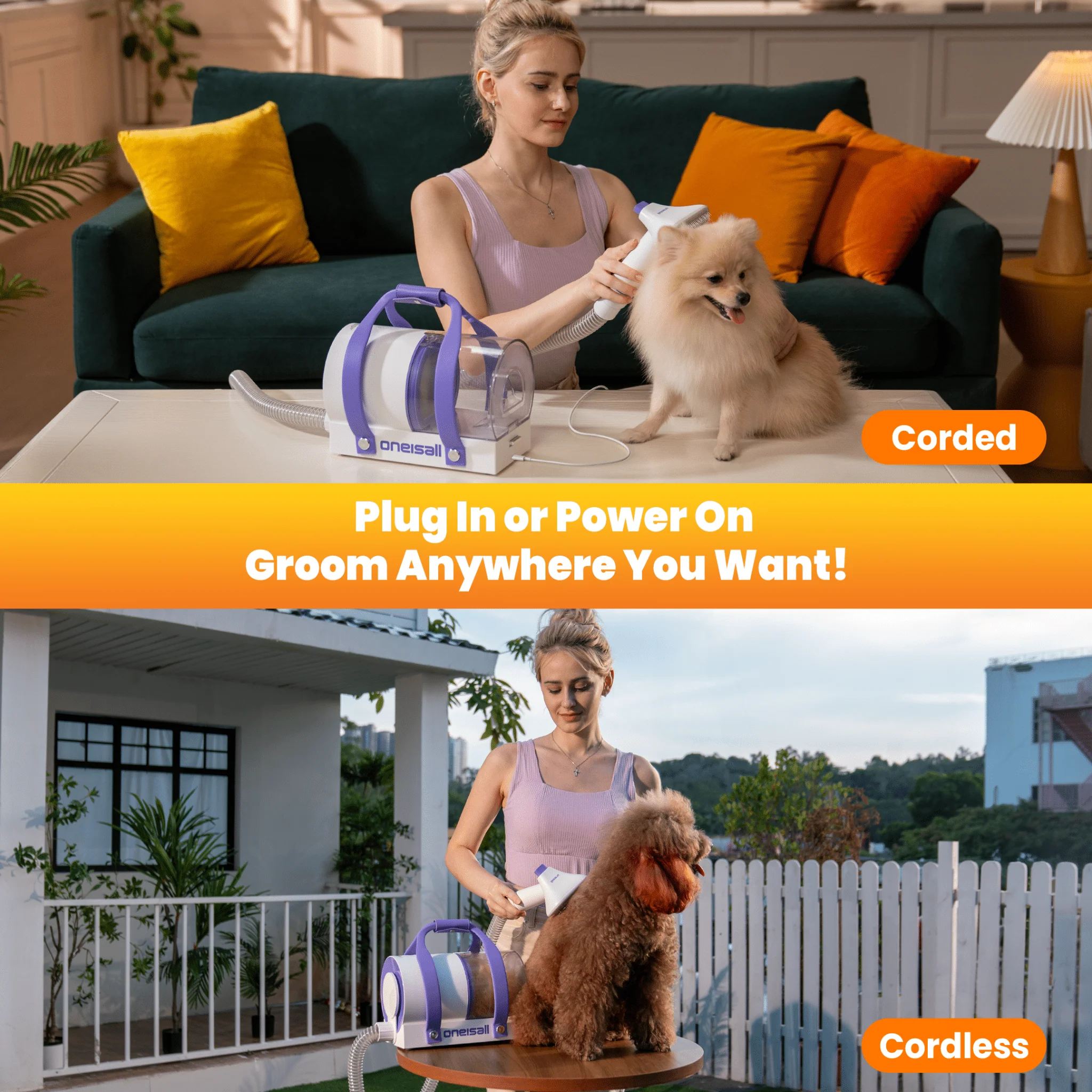 Oneisall Comfy C1 Cordless Pet Grooming Vacuum Kit - Image 6