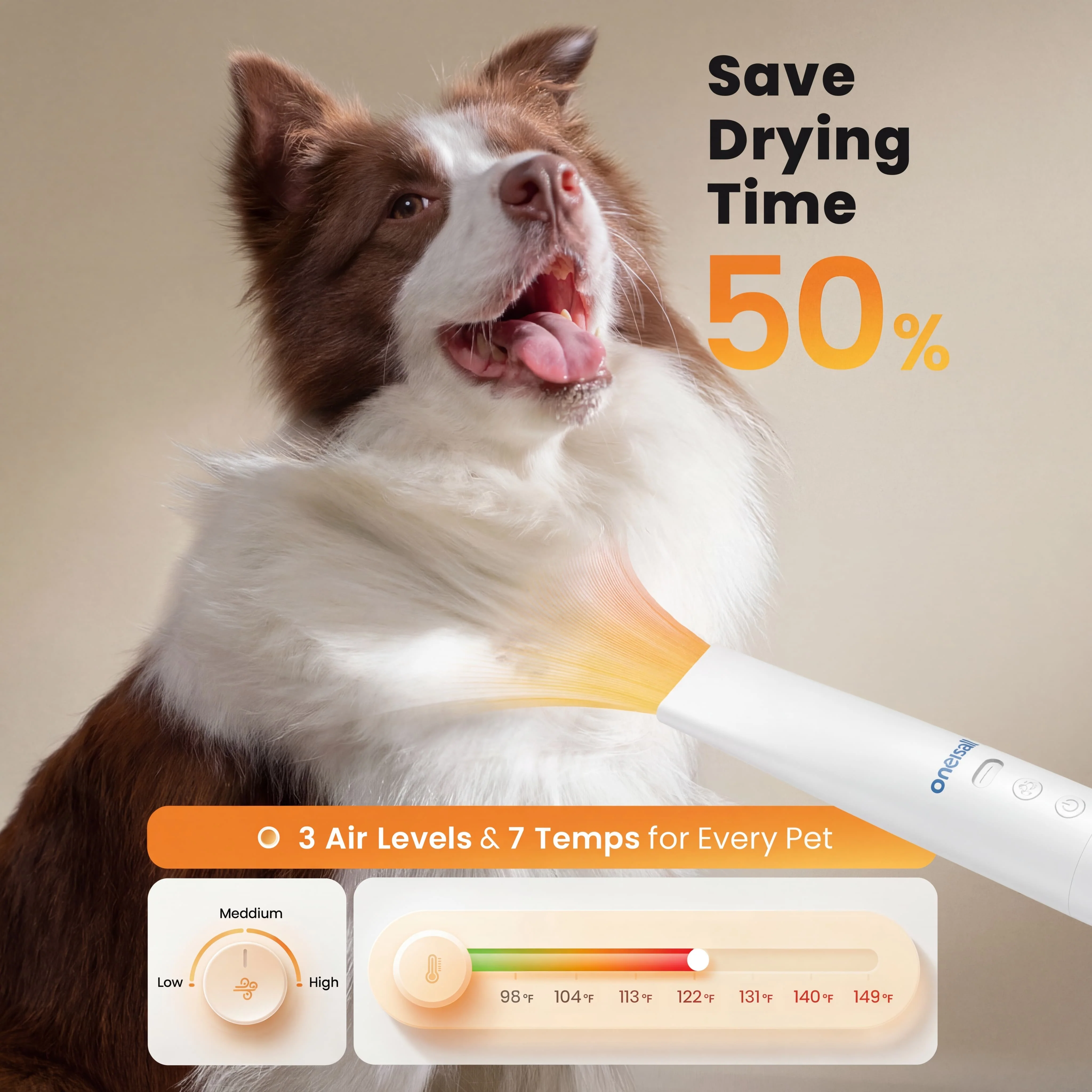 Oneisall Cozy C1 8-in-1 Pet Grooming Vacuum & Dryer Kit - Image 7