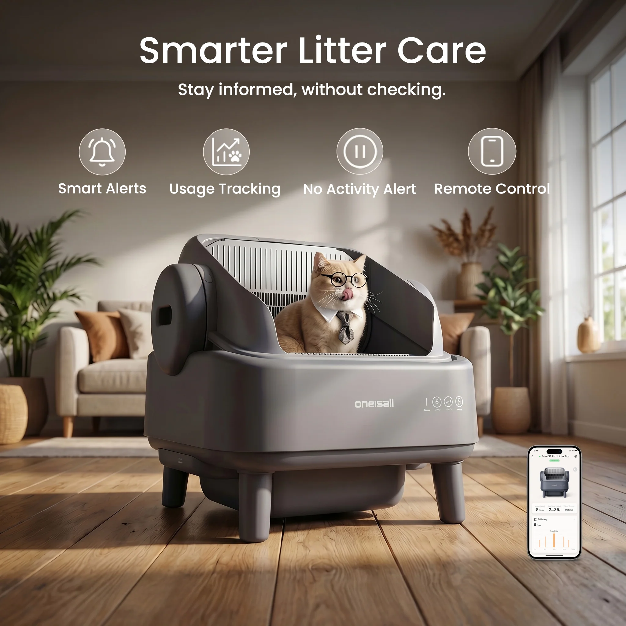 Oneisall Ease S1 Self-Cleaning Litter Box - Image 56