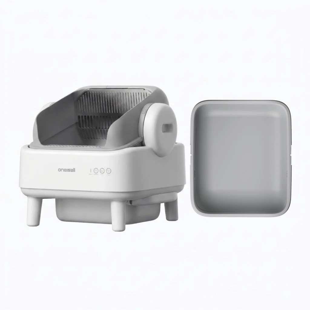 Oneisall Ease S1 Self-Cleaning Litter Box White - Image 46