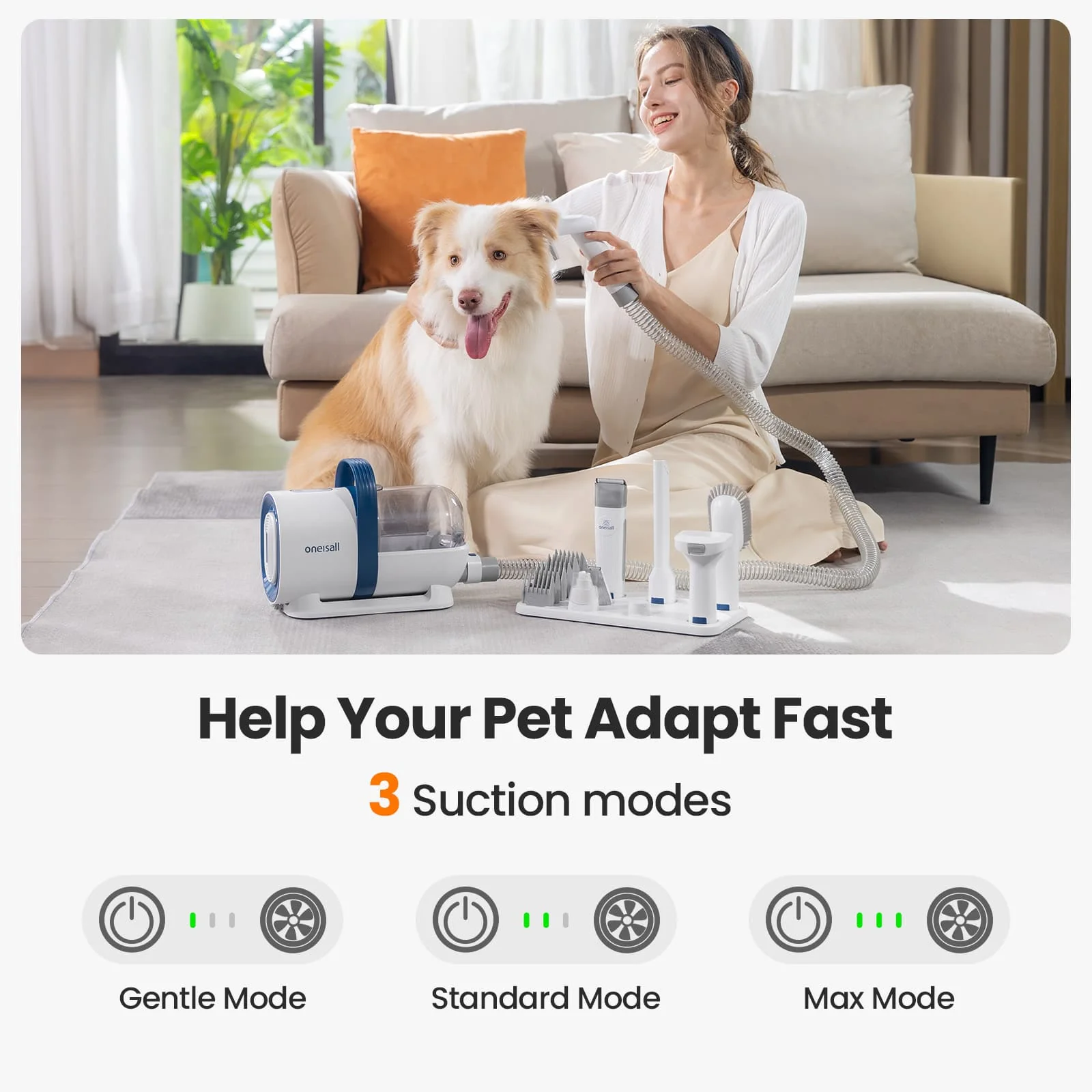 Oneisall LM2 7-in-1 Pet Grooming Vacuum Kit - Image 12
