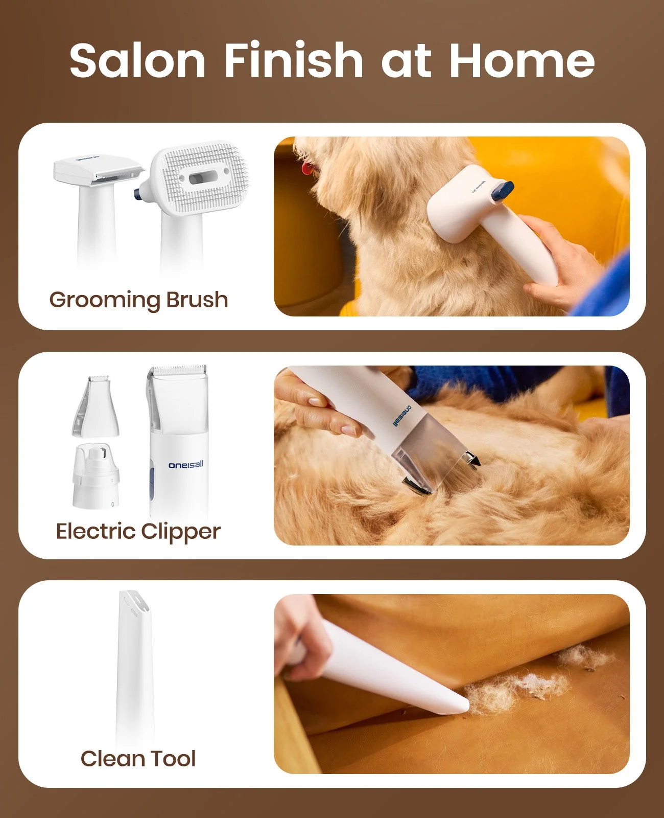 Oneisall Cozy SE2 6-in-1 Dog Grooming Vacuum Kit - Image 6