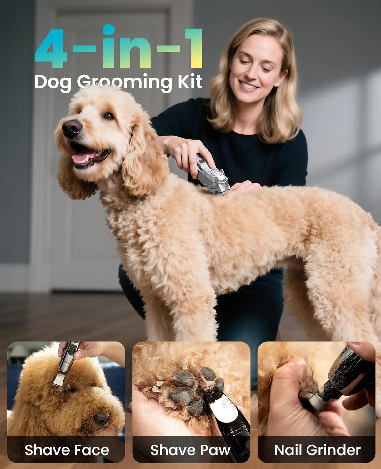 Oneisall PC15 4-in-1 Dog Clippers & Paw Trimmer Set - Image 5