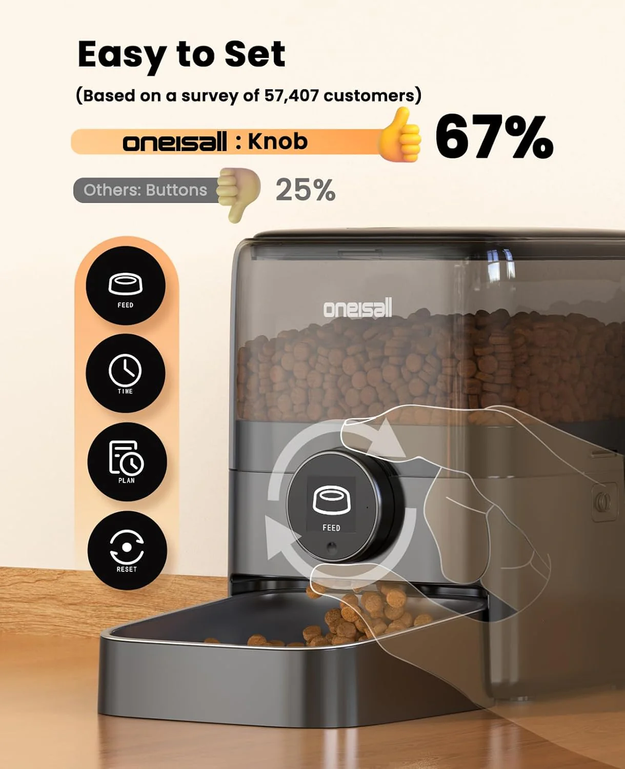 Oneisall PF05 3L Automatic Cat Feeder - Image 4