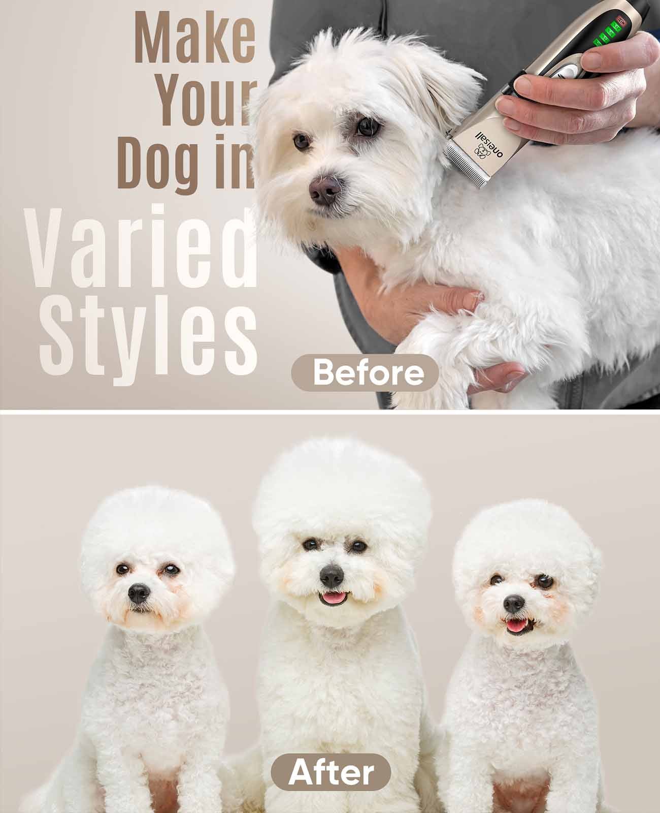 Oneisall X2 2 Speeds Dog Clipper & Dog Grooming Kit - Image 5